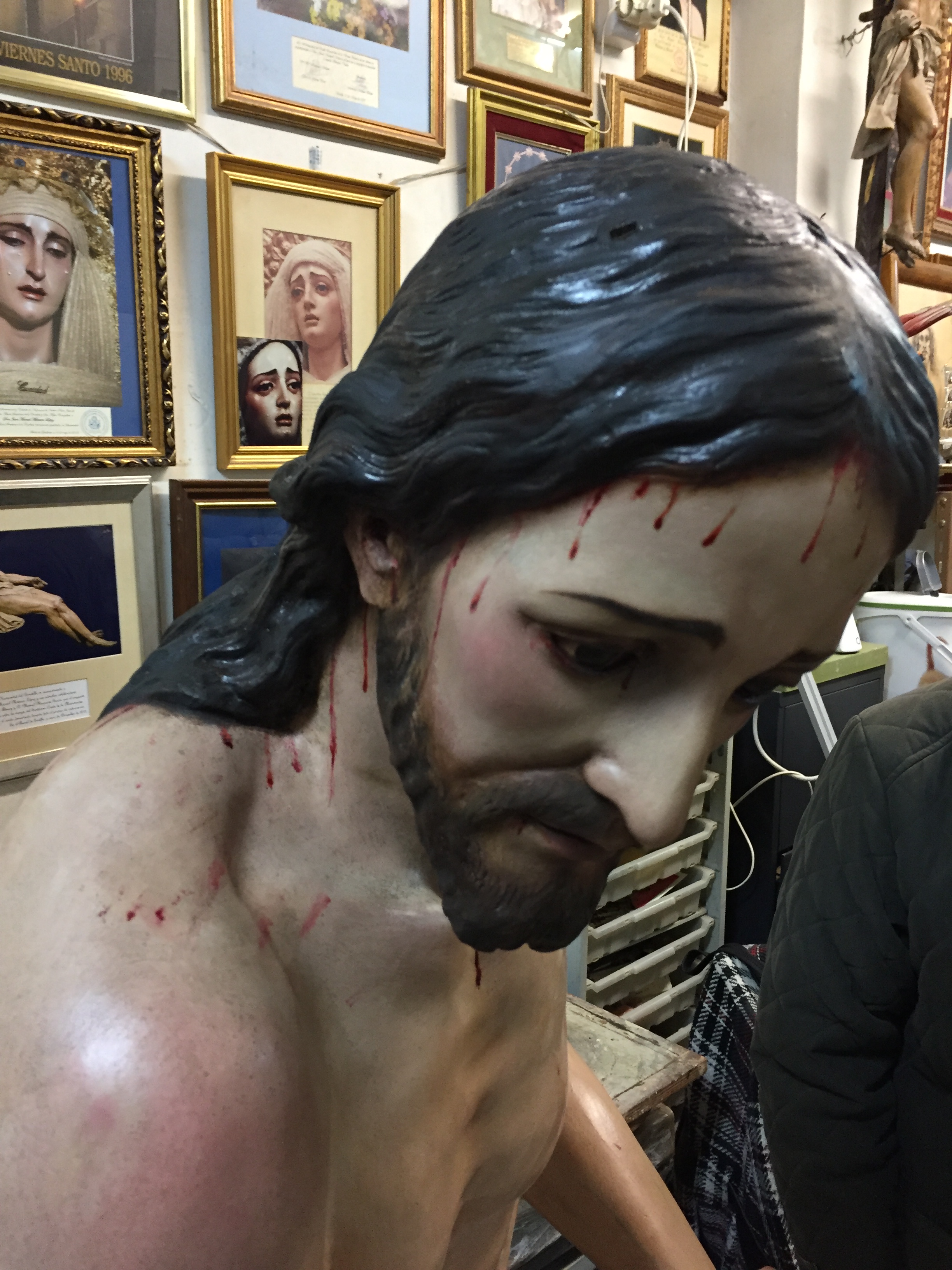 Restauración del Amarrao en el taller de Juan Manuel Miñarro.