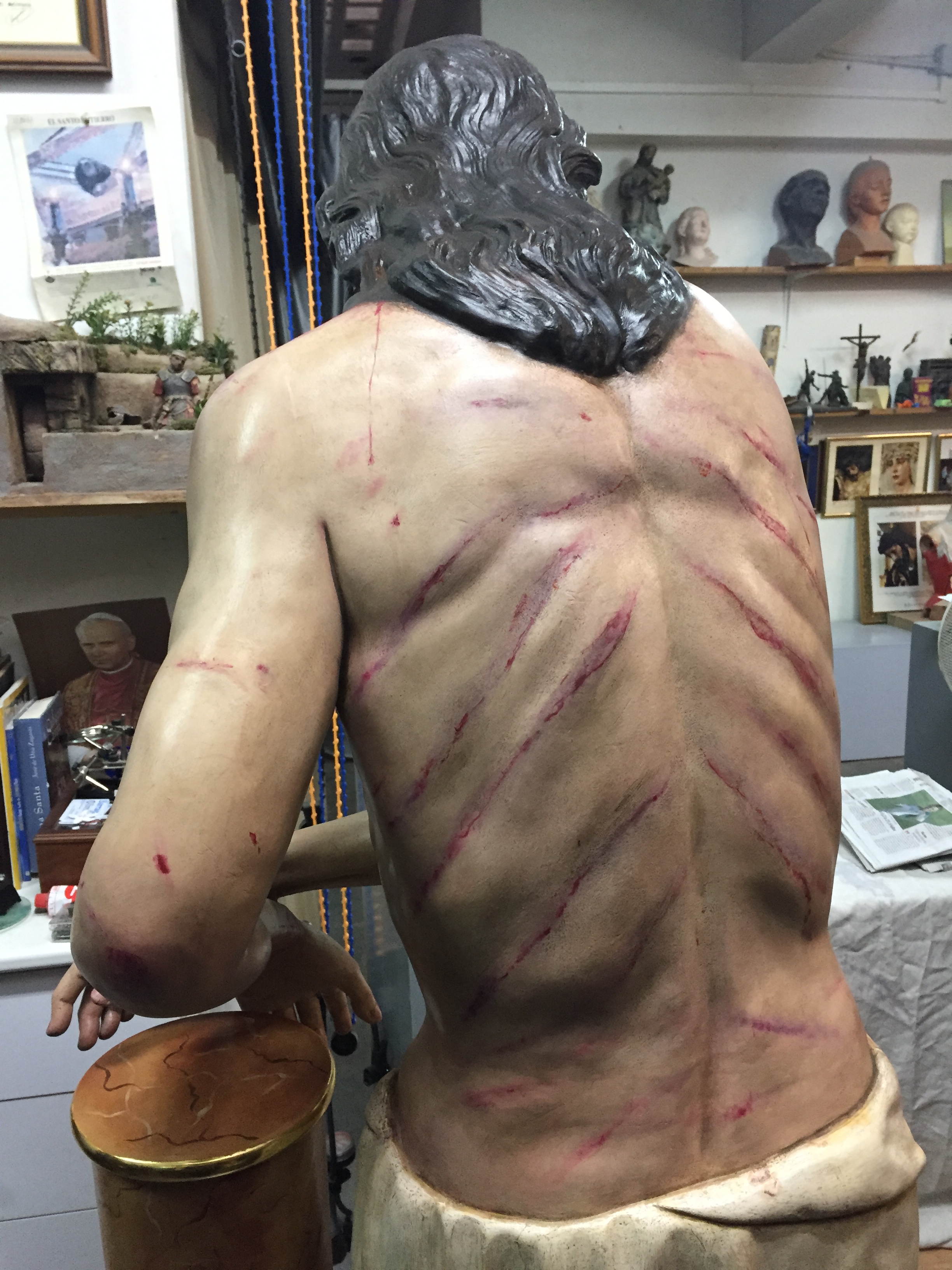 Restauración del Amarrao en el taller de Juan Manuel Miñarro.