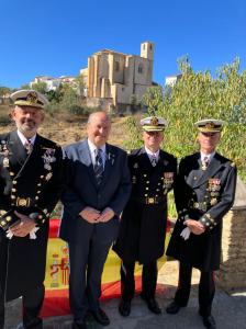 El Hermano Mayor, Sebastián Luque, acompañado de los tres últimos Coroneles Comandante del Tercio Sur.